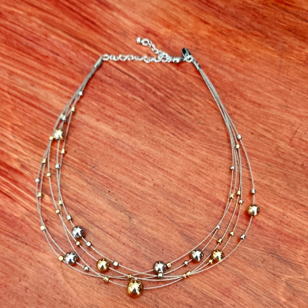 Lia Sophia Gold and Silver Multi-Strand Necklace
